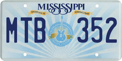 MS license plate MTB352