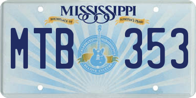 MS license plate MTB353