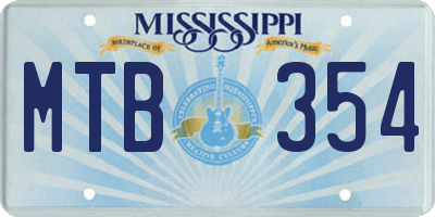 MS license plate MTB354
