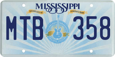 MS license plate MTB358