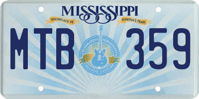 MS license plate MTB359