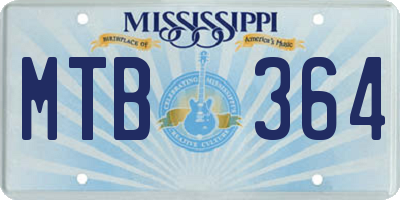 MS license plate MTB364