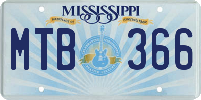 MS license plate MTB366