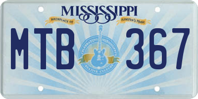 MS license plate MTB367