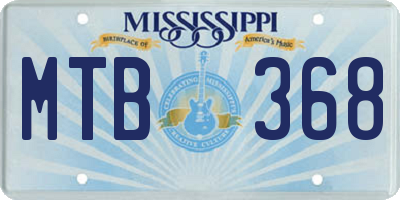 MS license plate MTB368