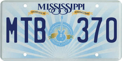 MS license plate MTB370