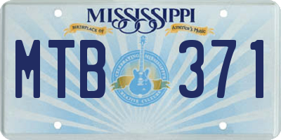 MS license plate MTB371