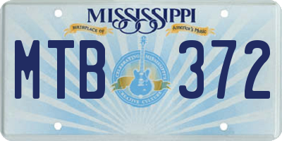 MS license plate MTB372