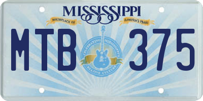 MS license plate MTB375