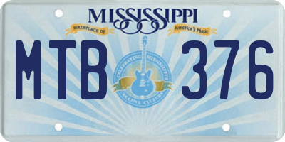 MS license plate MTB376