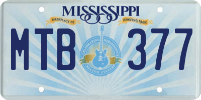 MS license plate MTB377