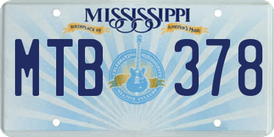 MS license plate MTB378