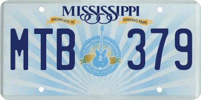 MS license plate MTB379