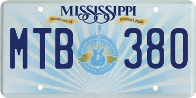 MS license plate MTB380