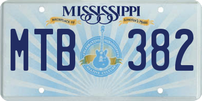 MS license plate MTB382