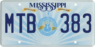 MS license plate MTB383