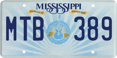 MS license plate MTB389