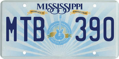 MS license plate MTB390
