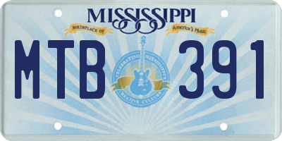 MS license plate MTB391
