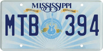 MS license plate MTB394