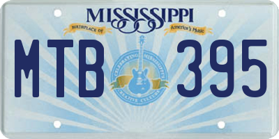MS license plate MTB395