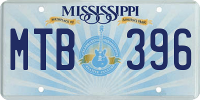 MS license plate MTB396