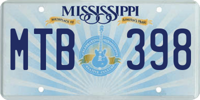 MS license plate MTB398