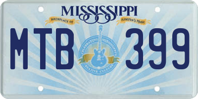 MS license plate MTB399
