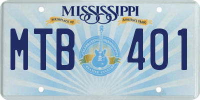 MS license plate MTB401