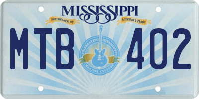 MS license plate MTB402