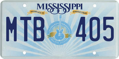 MS license plate MTB405