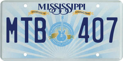 MS license plate MTB407