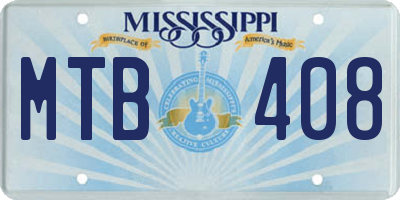MS license plate MTB408