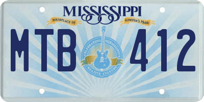 MS license plate MTB412