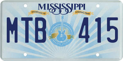 MS license plate MTB415