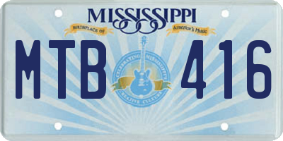 MS license plate MTB416