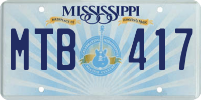 MS license plate MTB417