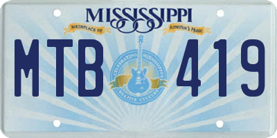 MS license plate MTB419