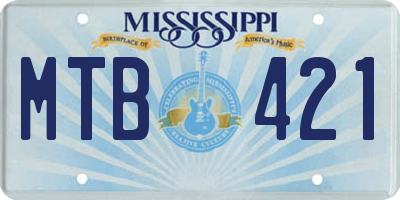 MS license plate MTB421