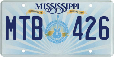 MS license plate MTB426