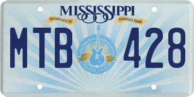MS license plate MTB428