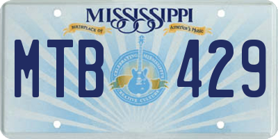 MS license plate MTB429