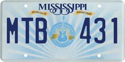 MS license plate MTB431