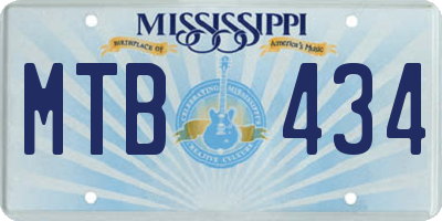 MS license plate MTB434