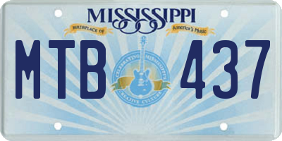 MS license plate MTB437