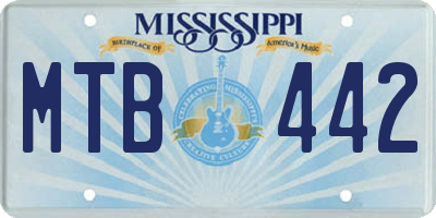 MS license plate MTB442