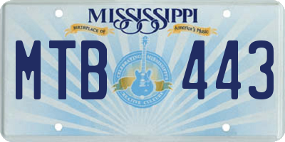 MS license plate MTB443