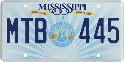 MS license plate MTB445