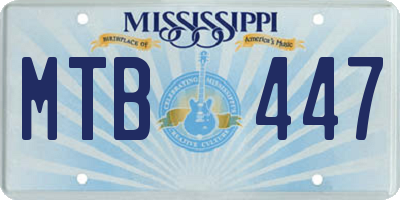 MS license plate MTB447