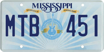 MS license plate MTB451